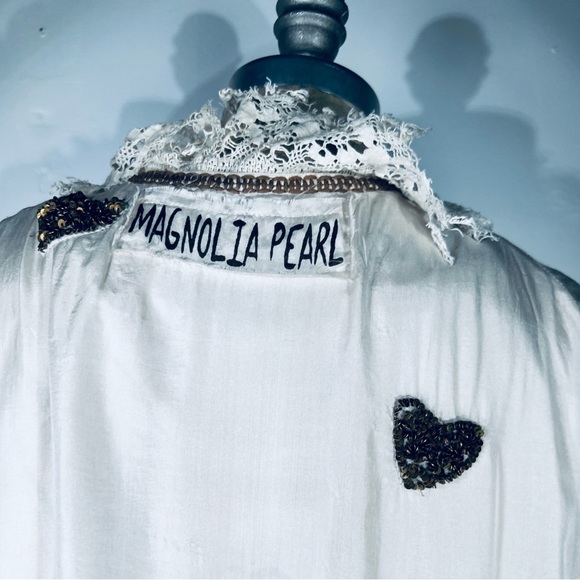 Magnolia Pearl Monique lined Silk Coat Applique Sequin Hearts. NWT O/S - Picture 12 of 12